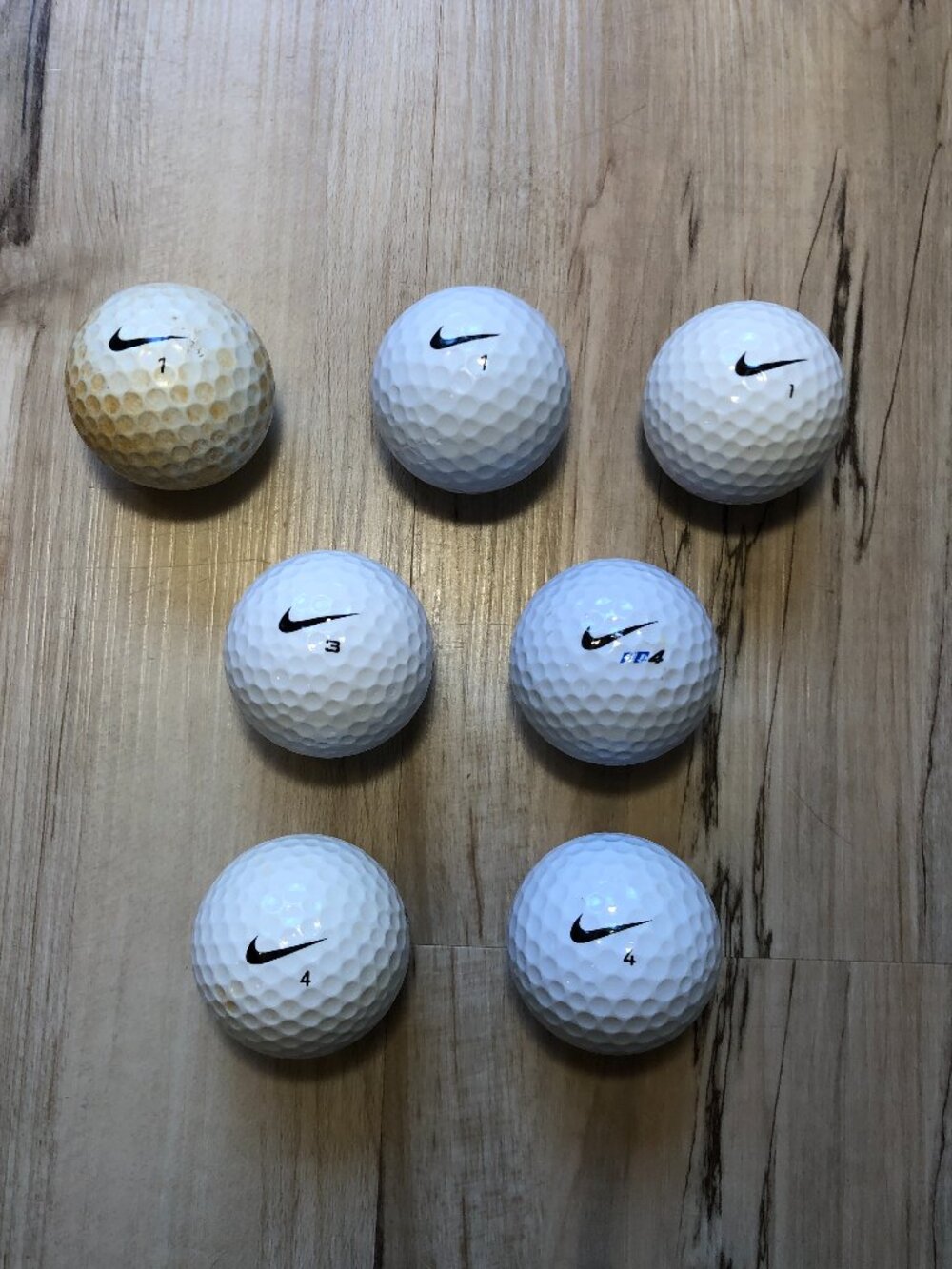 7 Nike Golf Balls Vapor Black Ignite Super Fly PD4 Mixed Used Lot